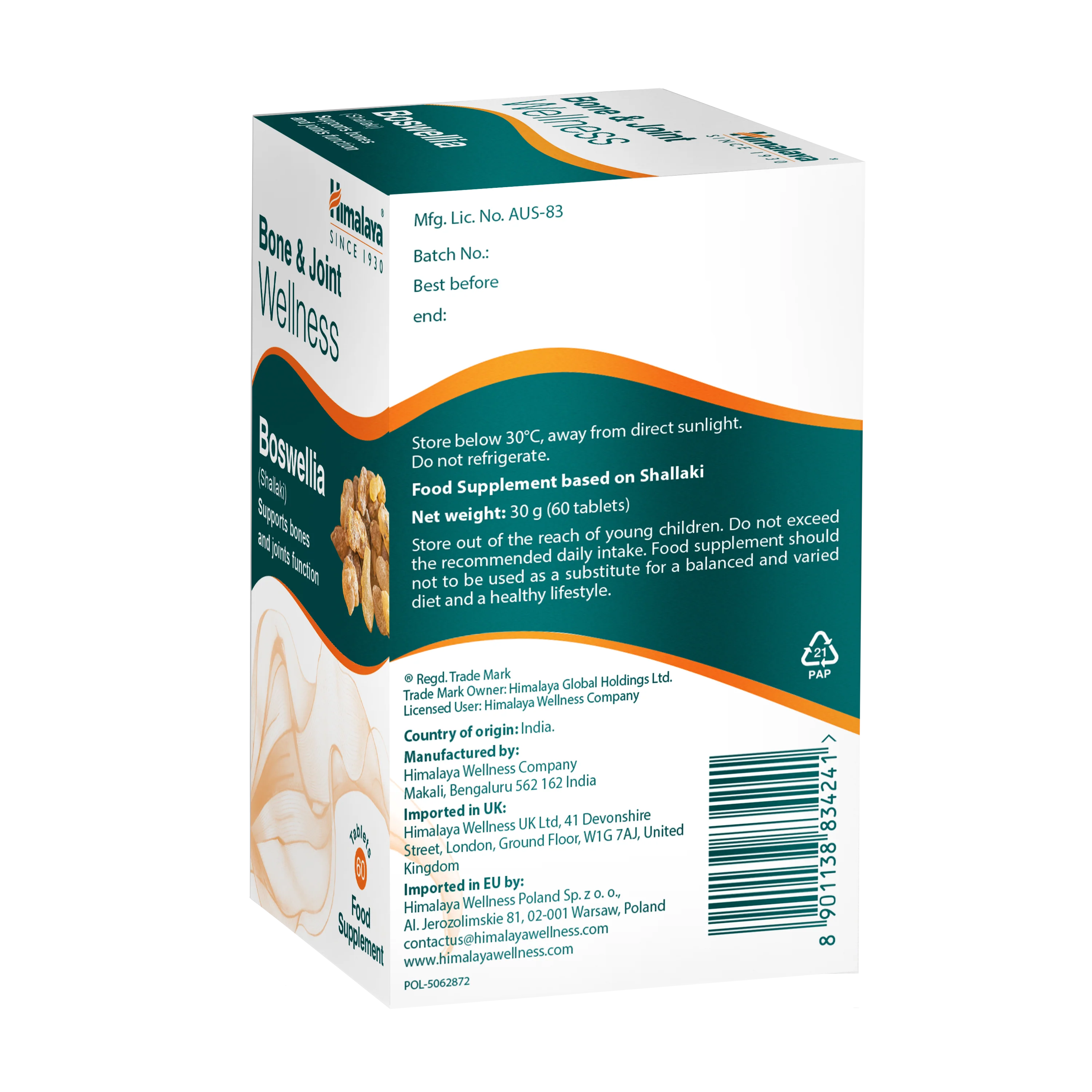 Himalaya Bone & Joint Wellness Boswellia - 60 Tabletten - Image 5