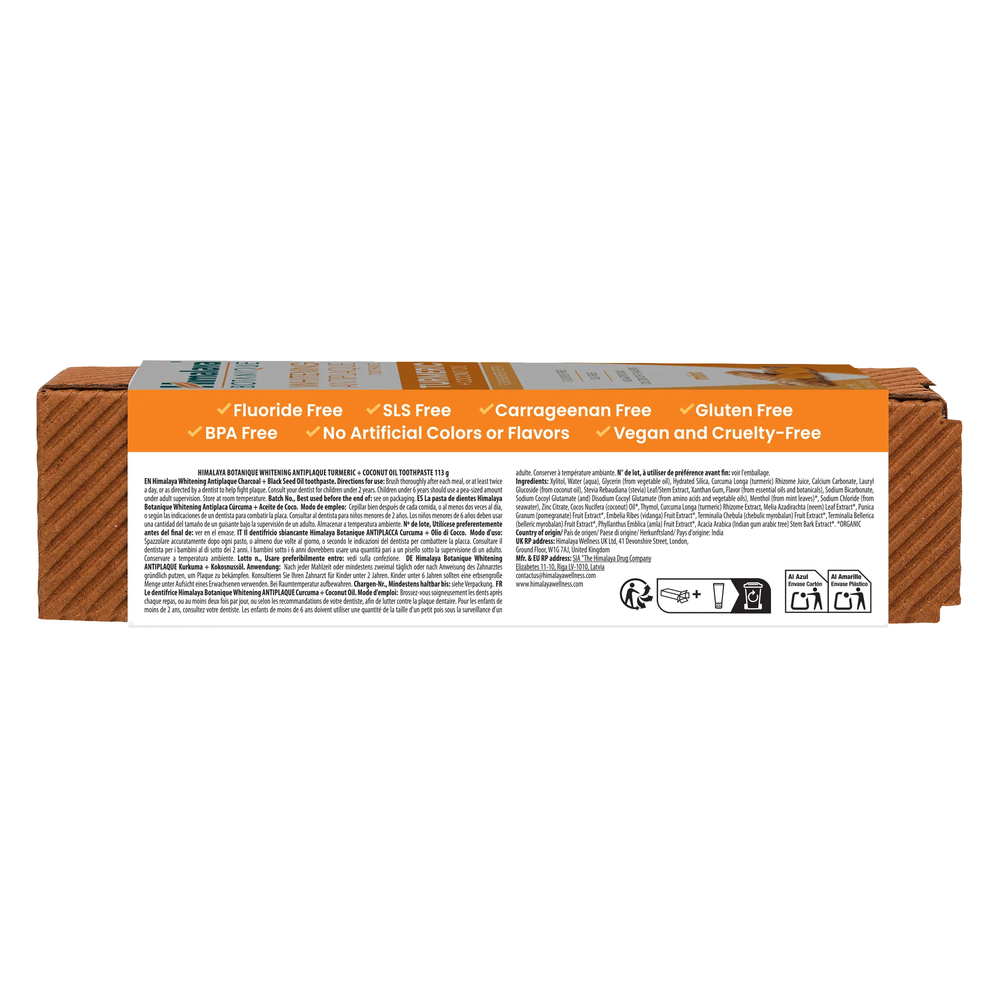 Himalaya Botanique Aufhellende Antiplaque Zahnpasta Kurkuma + Kokosnussöl 113G - Image 3