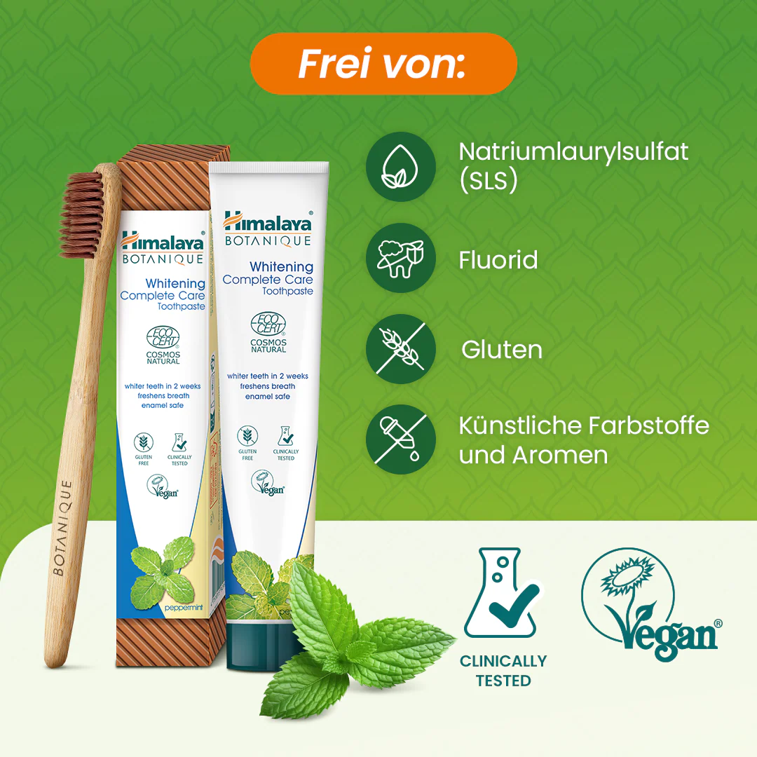 Himalaya Botanique Whitening Complete Care Zahnpasta – Pfefferminz 75 ml - Image 3