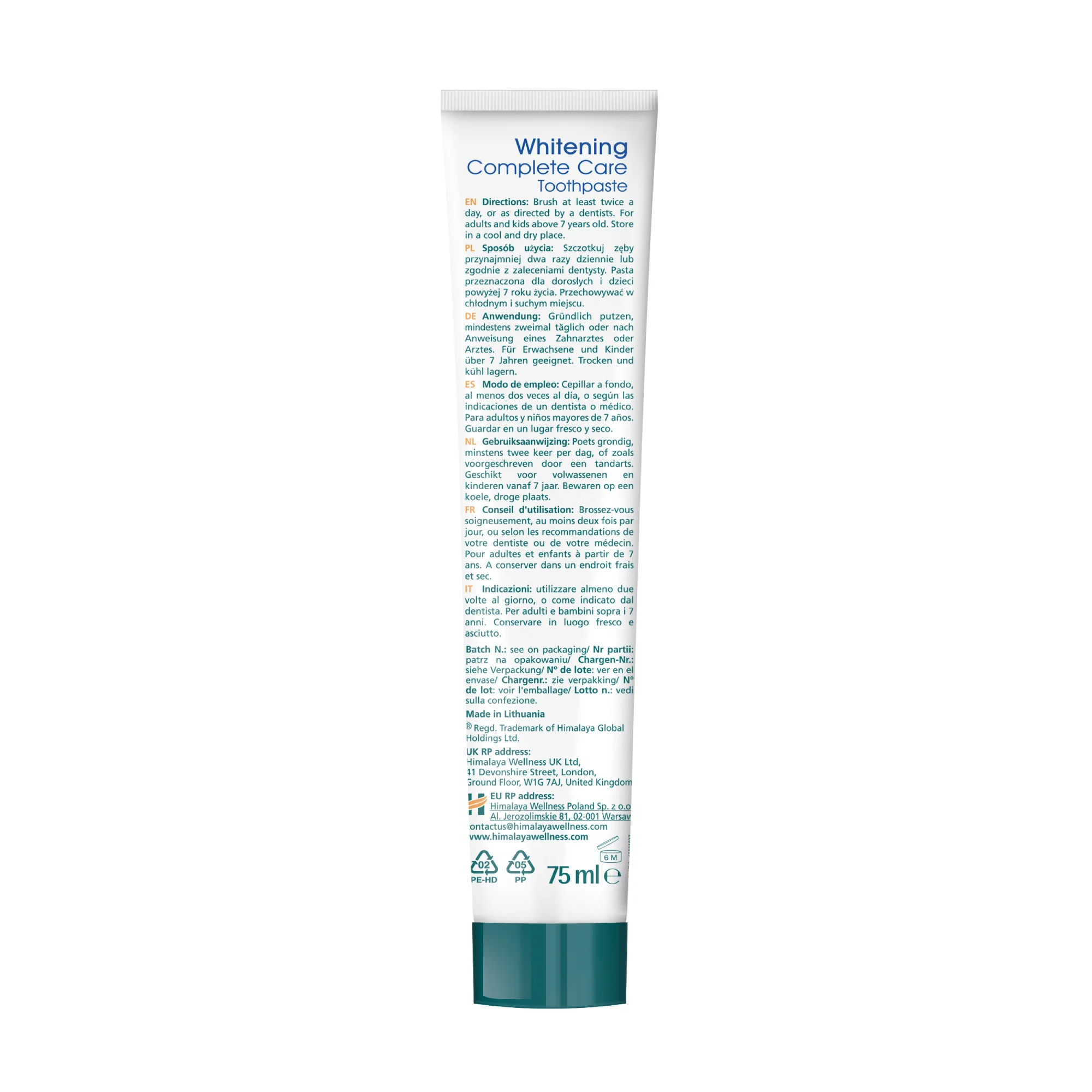 Himalaya Botanique Whitening Complete Care Zahnpasta – Pfefferminz 75 ml - Image 8