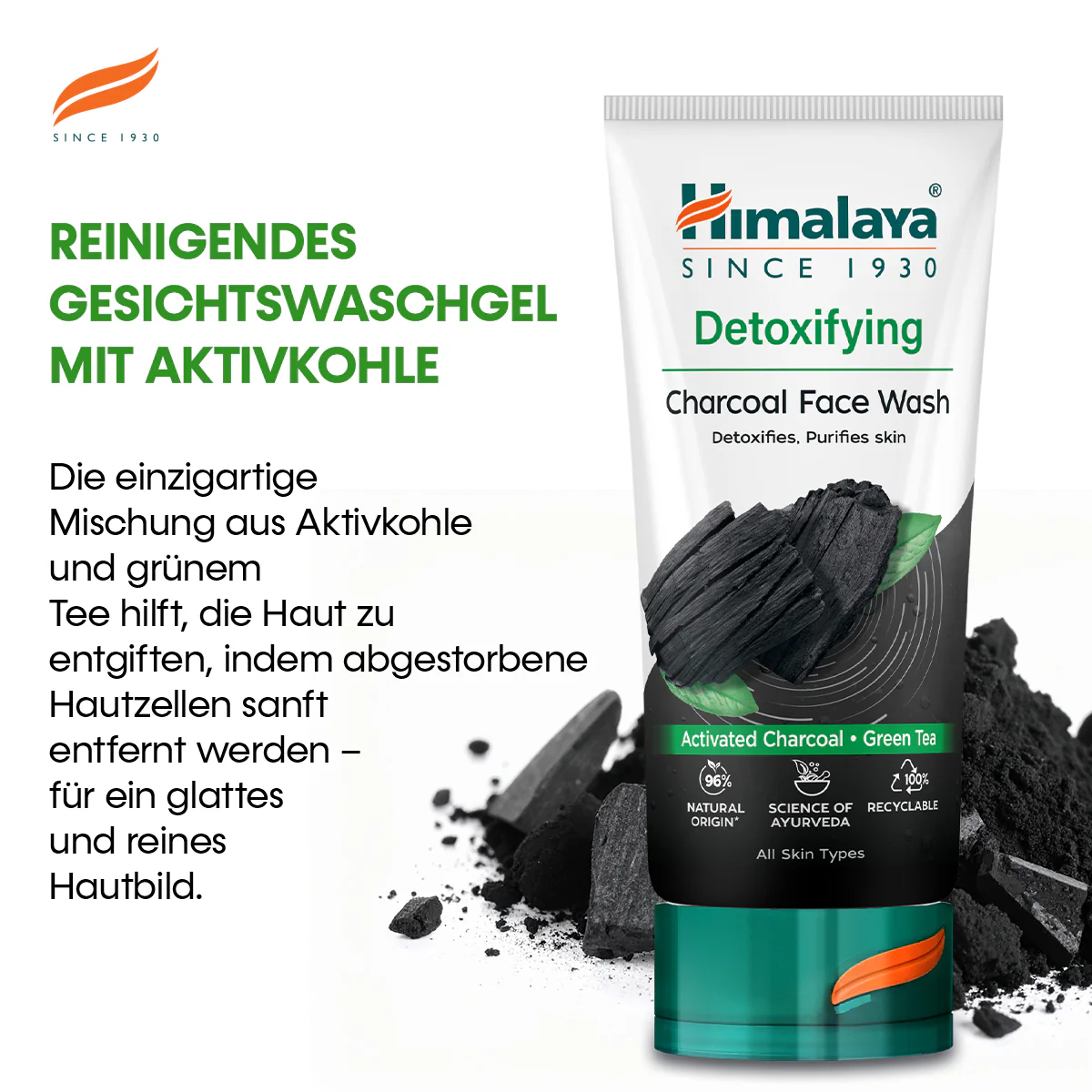 Himalaya Entgiftende Gesichtsreinigung mit Aktivkohle & Grünem Tee - 150 ml - Image 3