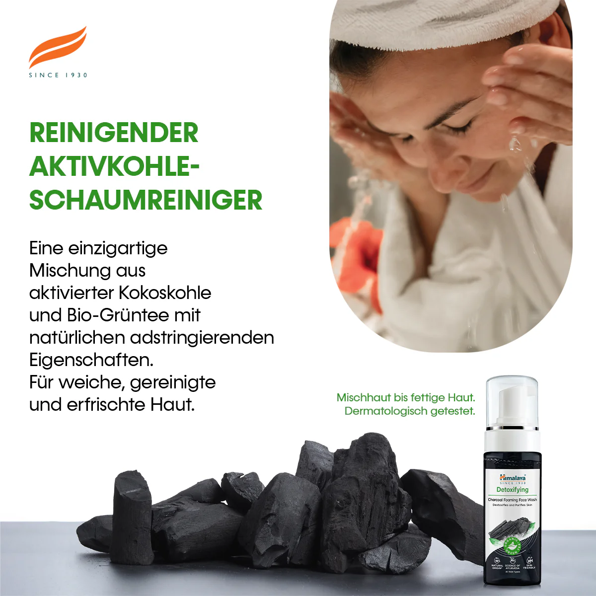 Himalaya Entgiftende, Schaumende Gesichtswasche Aus Holzkohle 150ml - Image 2