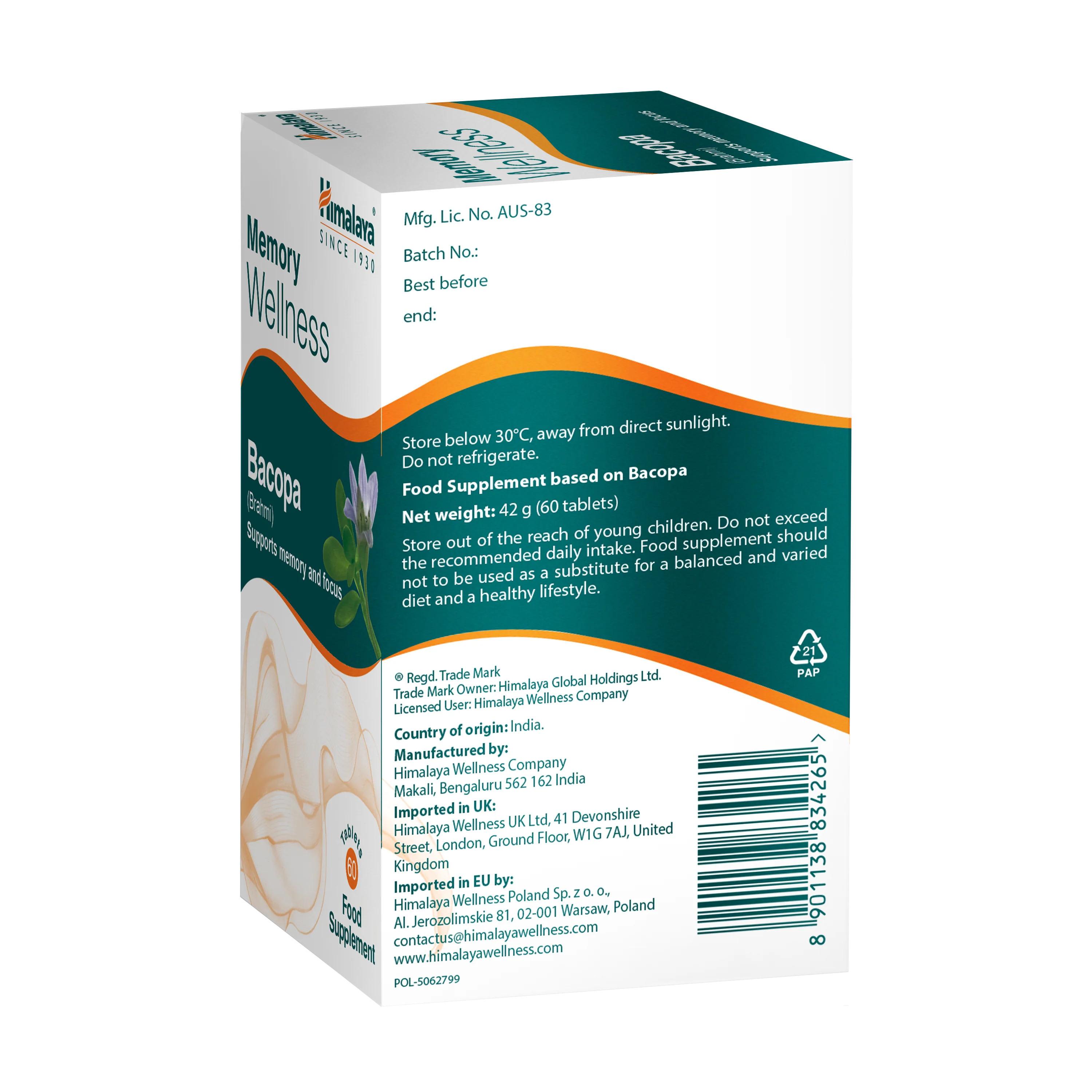 Himalaya Memory Wellness Focus Bacopa (Brahmi) - 60 Tabletten - Image 5