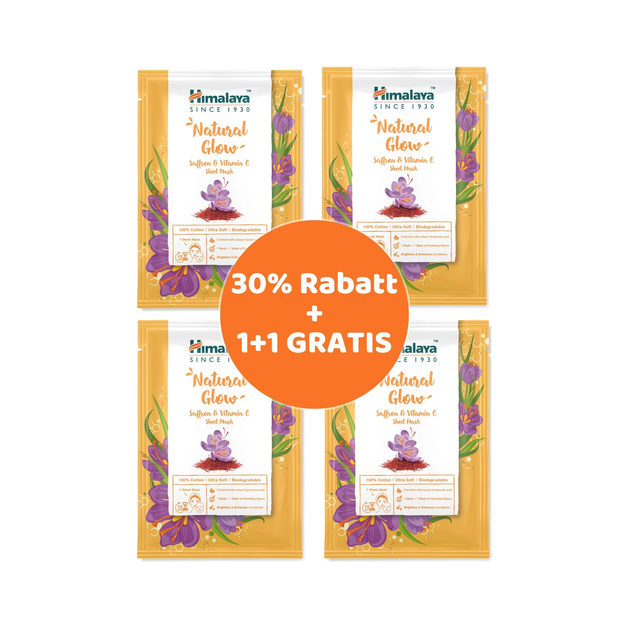Himalaya Natural Glow Safran & Vitamin C Sheet Mask - 30ml - Image 6